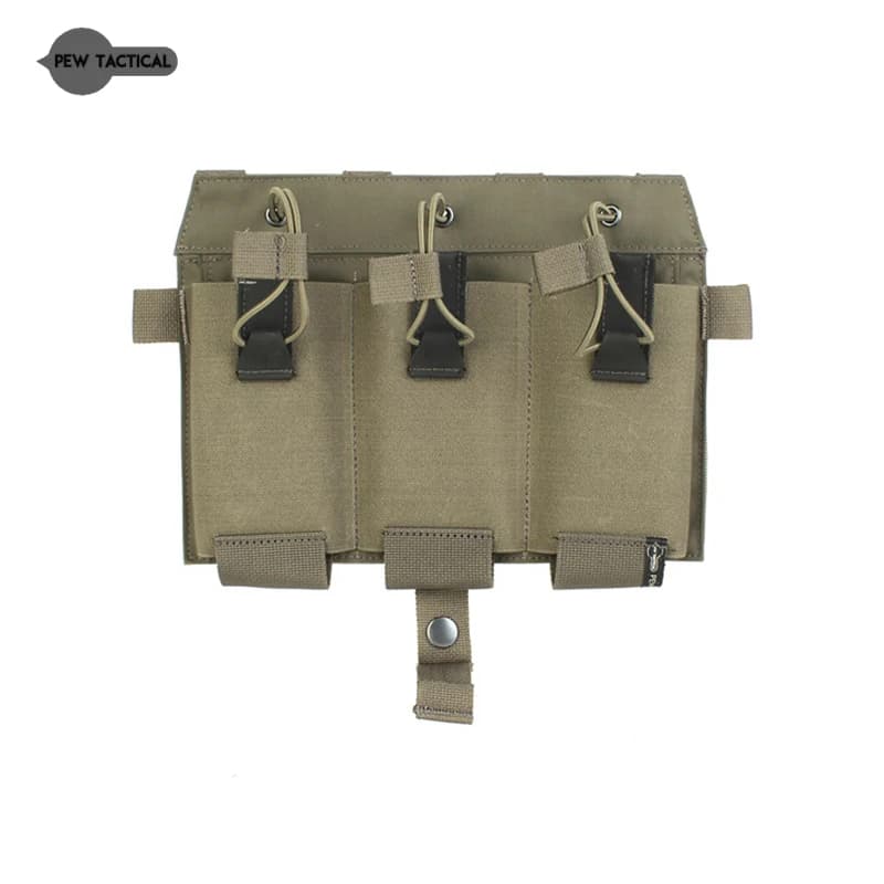 PEW TACTICAL Elastic Triple Mag Pouch 556 Magazine Front Panel Hunting Placard Hook And Loop SPC JPC Plate Carrier Airsoft FP19