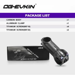 OG-EVKIN BS-004 Pro+ Carbon Fiber Stem 10 Degree 31.8MM Titanium Road Bike Stem Positive and Negative Cycling MTB Bicycle Parts