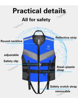 Life Jacket For Adult Super Buoyancy Surf Vest Water Sports Kayak Motorboat Drifting Jet Ski Reflection Lifeguard Life Vest