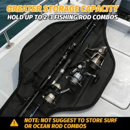 Booms Fishing 195cm Extended Design Fishing Rod and Reel Case Portable Folded 50cm Fishing Poles Case Fishing Spinning Bag