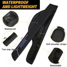 Booms Fishing 195cm Extended Design Fishing Rod and Reel Case Portable Folded 50cm Fishing Poles Case Fishing Spinning Bag