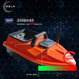 MBLN Mini GPS Bait Boat – 24 Waypoints, Beidou/GPS Navigation, Auto Return, Cruise Control, Quiet Dual Motor, Water Temp Sensor