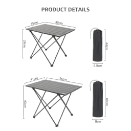 Aluminum Alloy Outdoor Camping Folding Egg Roll Table Durable High Aesthetic Value Compact Camping Table