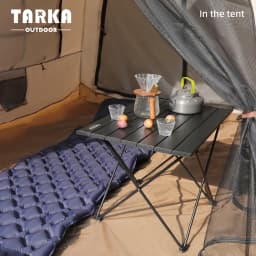 Aluminum Alloy Outdoor Camping Folding Egg Roll Table Durable High Aesthetic Value Compact Camping Table
