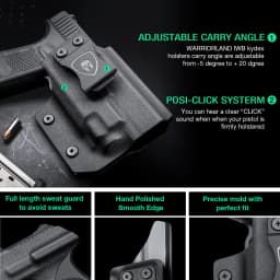 G17/G19+TLR-8 / TLR-8A Holster IWB Kydex Holster Optic Cut Fit: G17/G19/G44/G45 (GEN 1-5)&G23/32 (Gen 3-4)+TLR-8/TLR-8A
