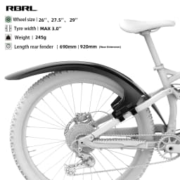 RBRL Bicycle Rear Fender Mudguard for 27.5 28 29 inch MTB Extended Widen Full Coverage E-Bike Mudguard with Quick Release Velcro