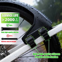 RBRL Bicycle Rear Fender Mudguard for 27.5 28 29 inch MTB Extended Widen Full Coverage E-Bike Mudguard with Quick Release Velcro