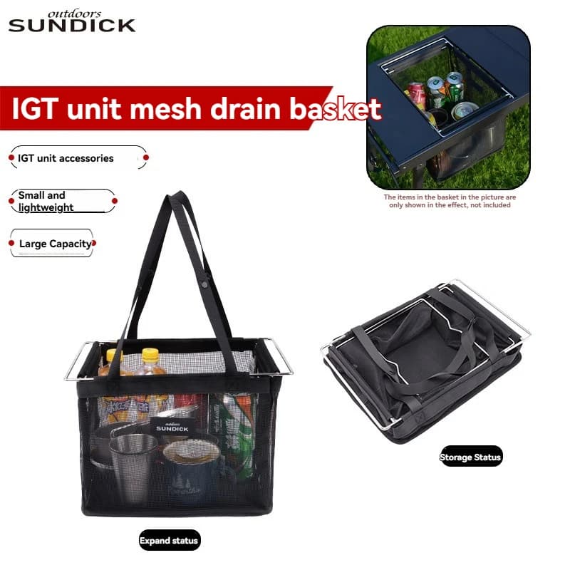 Outdoor camping handbag picnic bag compatible with IGT unit mesh filter basket large capacity