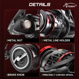 TEBEN Ultra-Light Magnesium Alloy Spinning Reel with Carbon Fiber Body 5+1 Stainless Steel Bearings 5.2:1Gear Ratio Fishing Reel