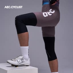AEC.CYSLIST Fleece Cycling Leg Warmers Reflective Logo Short Leg Protection Compression Knee Cover Bicycle Road Bike Knee Sleeve