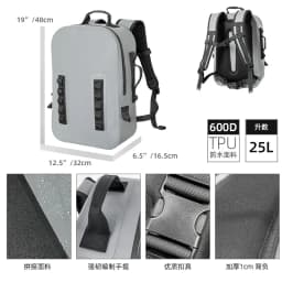 25L 600D TPU Sport Outdoors Backpack Waterproof Camping Cycling Fishing Bag Men Large Capacity Airtight Zipper Travel Backpack