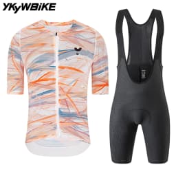 YKYWBIKE Men's Cycling Suit Jersey Slim Fit Road Bike Kits Bib Shorts Bicycle Clothing Pro Team Riding Summer Maillot Sets