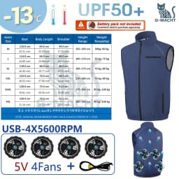 NEWS USB 12V/5V 4Fan Couples Summer Breathable Cooling Vest Sleeveless Fan Air Conditioner Jacket Heat Resistant Outdoor Workwea