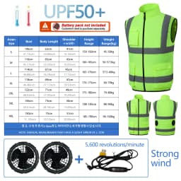 Summer Cooling Reflective Strip Jacket for Men and Women with Fan, Air Conditioning Suit, Charging Vest, Cooling and Sun Protect