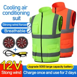 Summer Cooling Reflective Strip Jacket for Men and Women with Fan, Air Conditioning Suit, Charging Vest, Cooling and Sun Protect