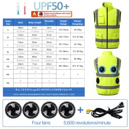 Summer Cooling Reflective Strip Jacket for Men and Women with Fan, Air Conditioning Suit, Charging Vest, Cooling and Sun Protect