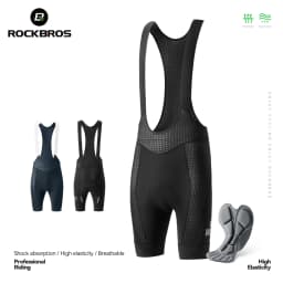ROCKBROS Summer Cycling Bib Shorts Lightweight High Elastic Breathable Shorts Shock Absorption Sponge Cushion Pad Cycling Shorts