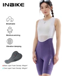 INBIKE Summer Women Cycling Bib Shorts Breathable 3D Padded MTB Bicycle Shorts with Shoulder Straps Bike Biking Bib Shorts Pants