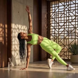 Women Quick Dry Yoga Set 2 Piece High Support Sports Bra with Pads High Waist Leggings Tummy Control Running Training Wear
