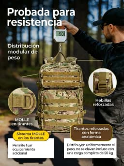32L/50L Military Tactical Backpack, Large Assault Pack for Camping Hiking with, Durable Daypack Rucksack for Men Travel Work Backpack
