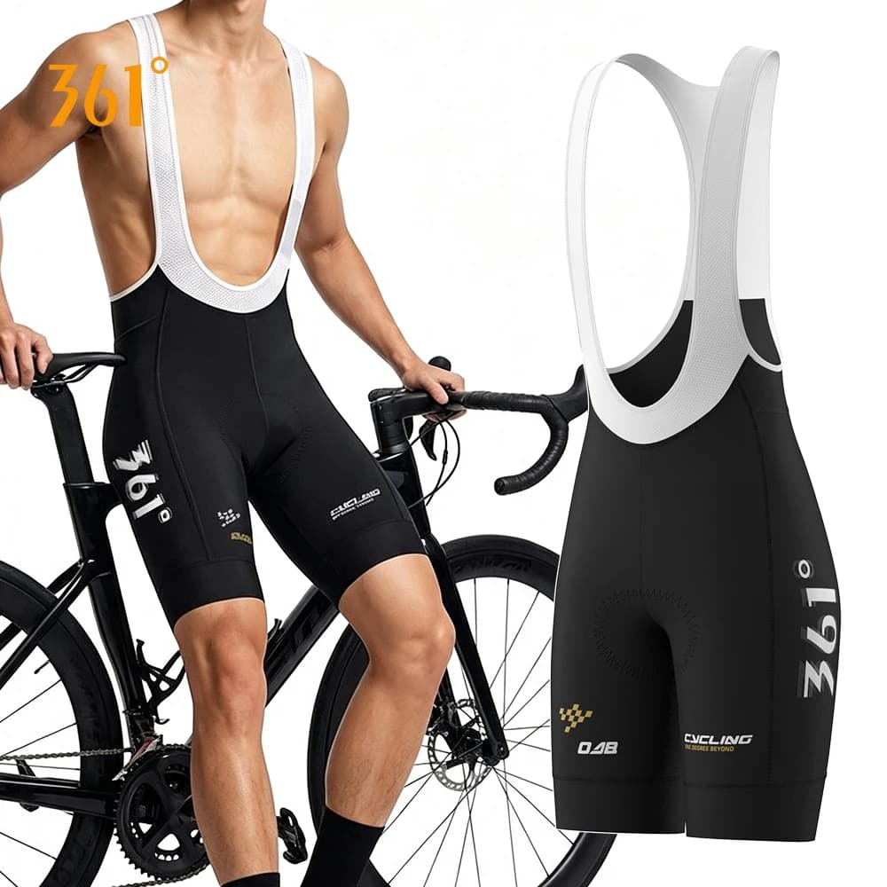 361 Degrees Cycling Bretelle Seamless Pro Men Cycling Bib Shorts Elastic Interface Cushion High Elasticity Breathable Bib Shorts