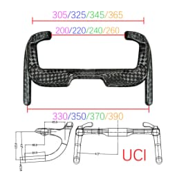 2027 UCI New Regulations BALUGOE Carbon Fiber Competition Track Bicycle Handlebar TT Handlebar High Intensity Fixed Gear Handle