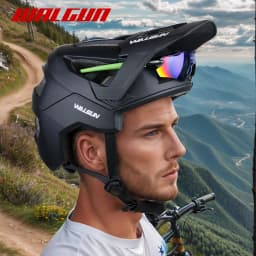 Walgun MTB Half Helmet With Wisor EPS PC 54-61mm Men Women Off Road Bicycle Helmets Motocycle Cycle Head Protect Helmets