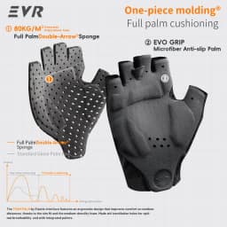 EVR Summer Cycling Gloves PALM Double Arrow Bicycle Short Finger Gloves Full Palm Shock Absorbing MTB Bicycle Pneumatic Gloves