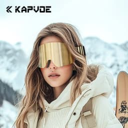 Kapvoe Snow Goggles Ski Snowboarding Skiing Sunglasses for Women Men Anti-Fog Lens UV400 Photochromic Glasses Motorcycle Glasses