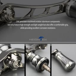Heighten Spinning Reel Double Rocker Arms - 80/98mm Axle Spacing, 20mm Knob Diameter | Fits Daiwa & Shimano Reel Mod Parts