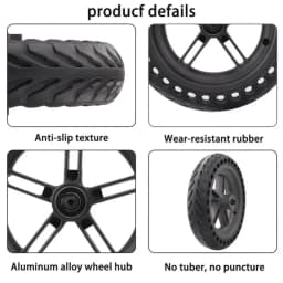 8.5X2 Honeycomb Tire Rear Wheel Assembly + Wheel Hub Disc Brake Suitable for Xiaomi M365 Electric Scooter