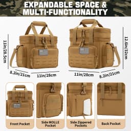 Tactical Lunch Bag for Men's Heavy Duty Lunch Box Leakproof Insulated Durable Thermal Cooler Bag Adult Meal Camping Picnic Pail