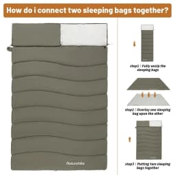 Naturehike Envelope Cotton Sleeping Bag Portable Outdoor Camping Adult Sleeping Bag Single Splicable Hooded Cotton Sleeping Bag