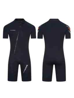 2mm Neoprene Shorty Mens Wetsuit UV-proof Front Zip Lycra Shorty Sleeves Diving Suit for Surf Snorkeling