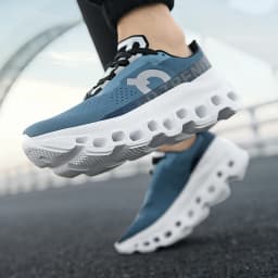 Full Palm Carbon Plate Running Youth Shock-absorbing Outdoor Mountaineering Sneakers Thick Soles Increase Mesh Racing Shoes For