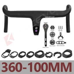 KOCEVLO Internal Cable Road Bike Carbon Fiber Handlebar Integrated Bicycle Drop Bar With Computer Mount and Washers Accessories