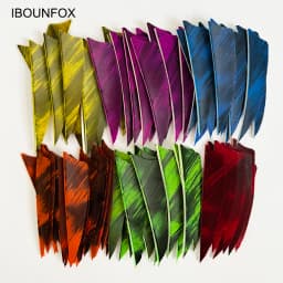 50Pcs 3 Inch Arrow Feathers Fletching Shield Cut Right Wing Ink Painting Turkey Feather Vanes Archery DIY Accessories