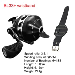 Metal Fishing Wheel 3.6:1 Slingshot Fishing Reel 6+1BB Closed Line Hunting Spinning Reel with Wristband BL30/BL33/BL39 2023 New
