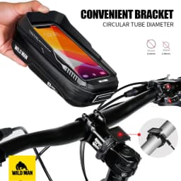 WILD MAN XT3 Bicycle Phone Bag Quick Release Handlebar Stem Mount TPU Touchscreen Window Hard Shell Zipper Storage Cycling Pouch