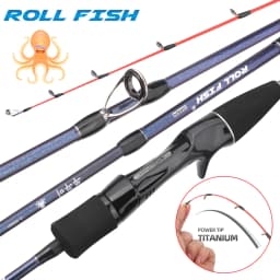 ROLLFISH Titanium Tip Octopus Squid Cuttle Carbon Fiber Casting Fishing Rod Saltwater Boat Light Slow Jigging Rod Action7:3