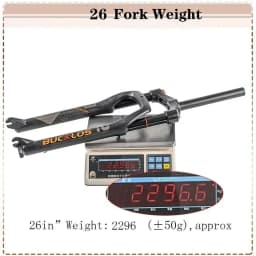 BUCKLOS Fat Bike Fork 26inch 4.0'' Tire Mountain Bike Air Suspension Fork 9*135mm Quick Release Snow Bike Fork Bicycle Parts