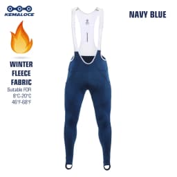 KEMALOCE Men Cycling Bib Pants Winter Quick Dry Blue/Black/Grey Gel Pad Fleece Thermal MTB Bike Pants High End Long Bib Tights