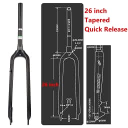 Carbon Fiber Gravel Bicycle Hard Fork 26-27.5-29 Inch 700*45C MTB Mountain Road Riding Bike Carbon Front Fork Disc Brake