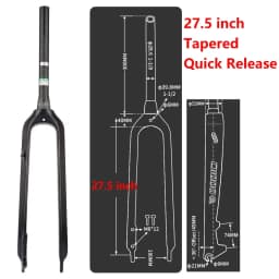 Carbon Fiber Gravel Bicycle Hard Fork 26-27.5-29 Inch 700*45C MTB Mountain Road Riding Bike Carbon Front Fork Disc Brake