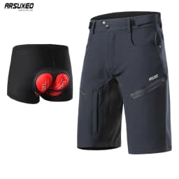 ARSUXEO Men's Cycling Shorts With Padded Summer Outdoor Sports MTB Downhill Trousers Bike Mountain Bicycle Shorts Loose Fit 2006