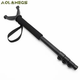 Aluminum Hunting Shooting Accessory V Shaped Rotating Yoke Monopod Telescopic Shooting Stick Hunting Stick with Shoulder Strap