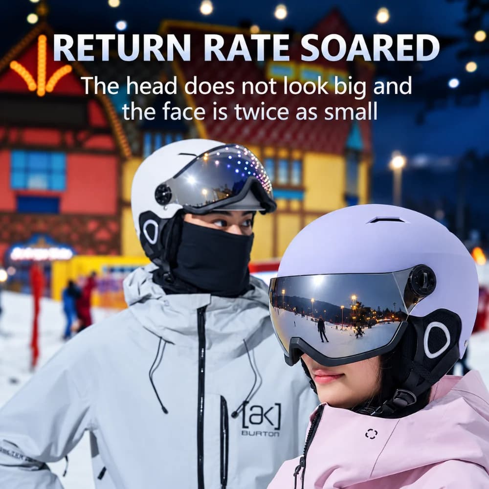 Horntour New 2027 Skiing Helmet with Goggles Warm Helmet ABC+EPS High-Quality Ski Helmet Outdoor Sports Ski Skateboard Helmet