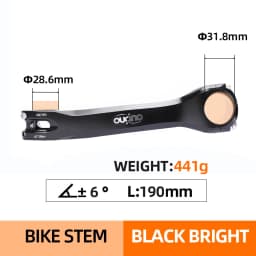 OUO Long Bike Stem 7075 Aluminum CNC Stem 17/ 6 Degree Mtb Handlebar Stem 160/170/180mm Takeaway 31.8mm Downstem Bike Table