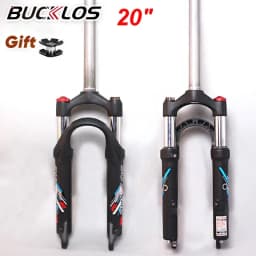 BUCKLOS 20" Folding/BMX/MTB Bike Suspension Fork 1-1/8" Threadless Disc Brake Bicycle Forks 9*100mm Quick Release E-Bike Fork