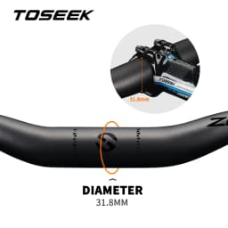 TOSEEK ZF-ONE Bicycle Handlebar 31.8mm Carbon Handlebars MTB Bike Handle Bar Parts 580/600/620/640/660/680/700/720/740/760mm